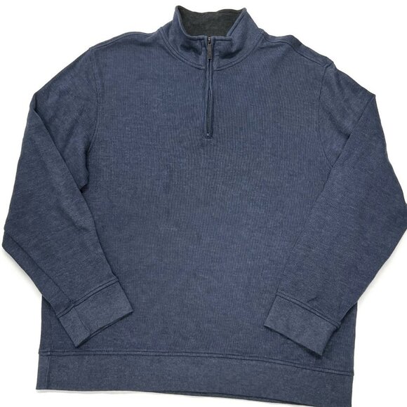 Van Heusen Blue 1/4 Zip Sweater Men’s XL Pullover - Picture 1 of 6